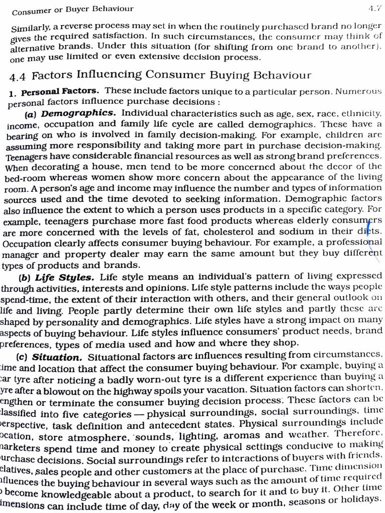 Factors Influencing Consumer Buying Behaviour | PDF | Behavior ...
