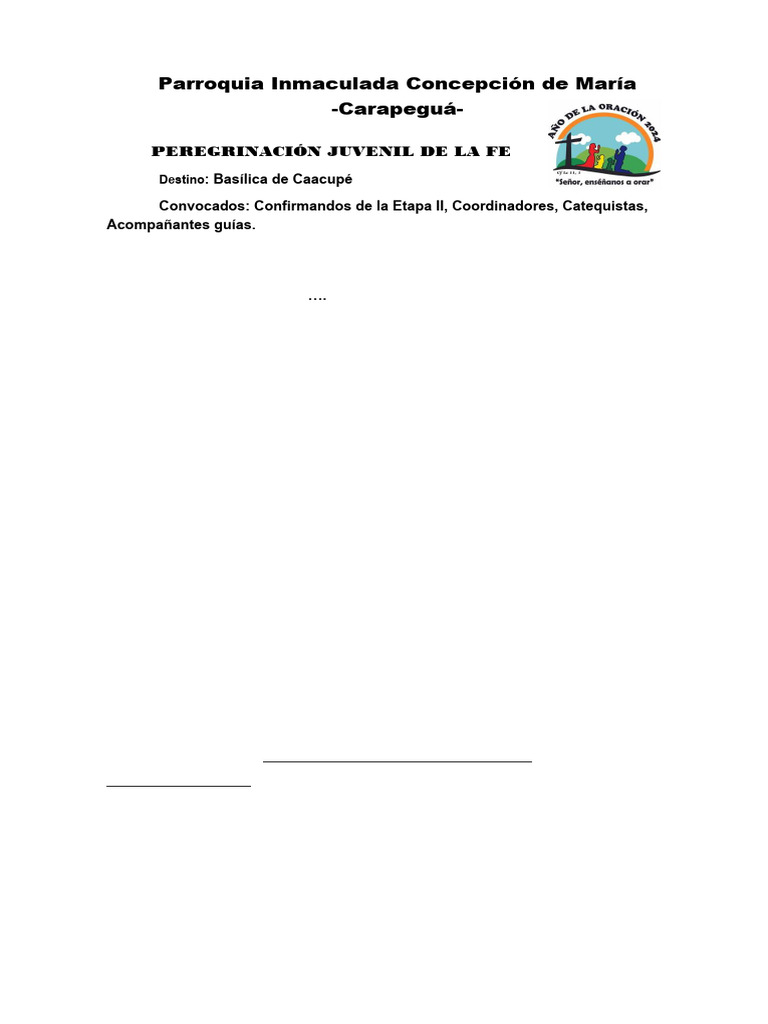 Peregrinación Juvenil de la Fe 2024 | PDF | Jesús | Fe