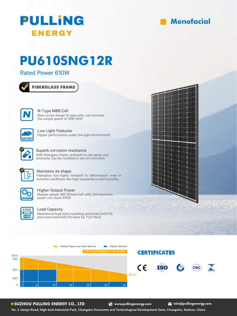 610W N-Type Solar Module Datasheet | PDF | Electric Power | Electrical ...