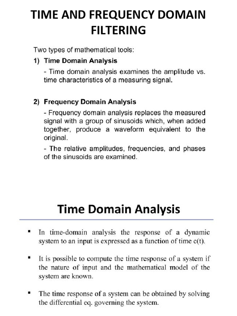 Time and Frequency Domain Filtering. | PDF | Fourier Transform ...