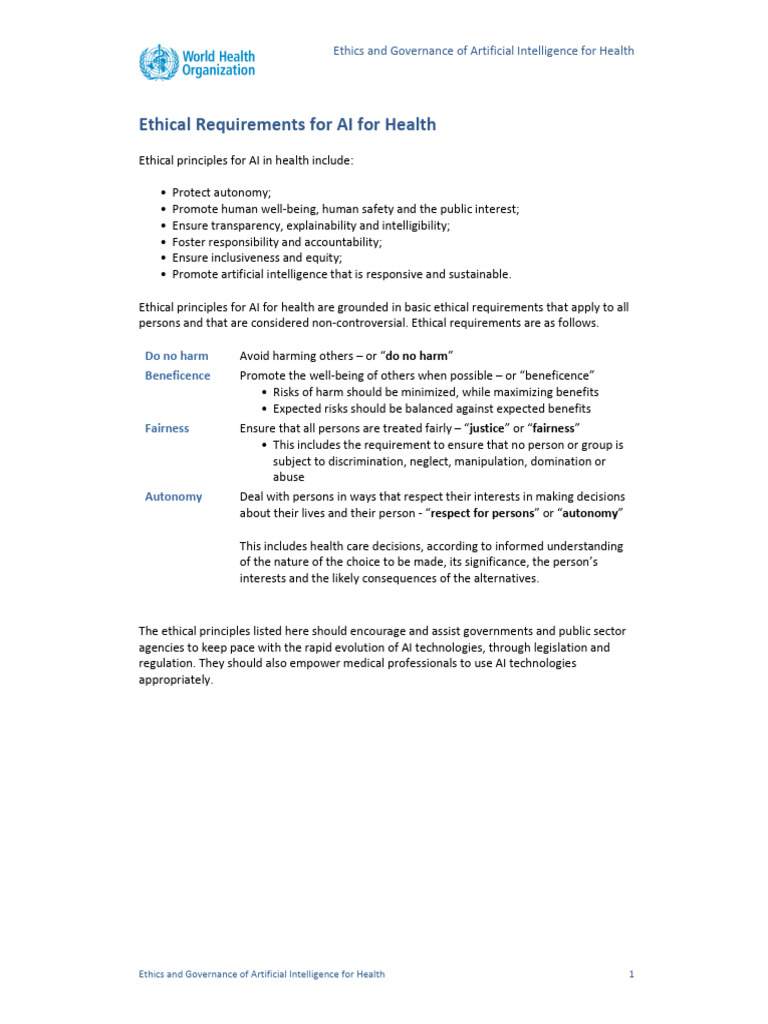 AI Ethics and Governance in Healthcare | PDF | Artificial Intelligence ...