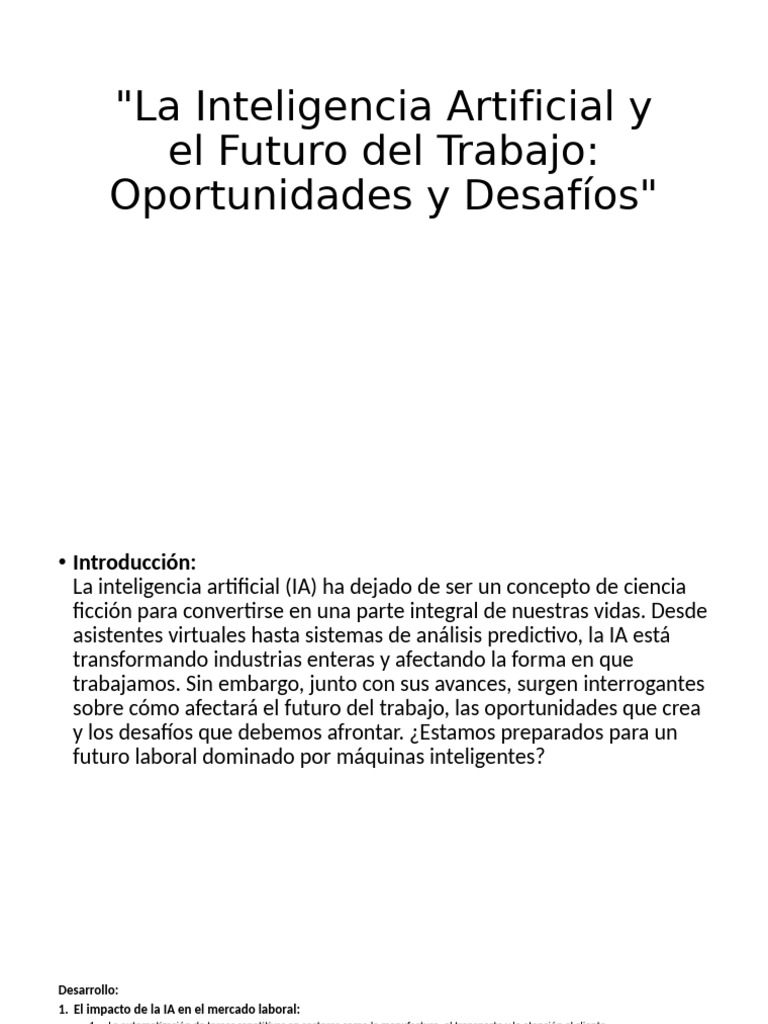 La Inteligencia Artificial y El Futuro Del | PDF | Inteligencia ...