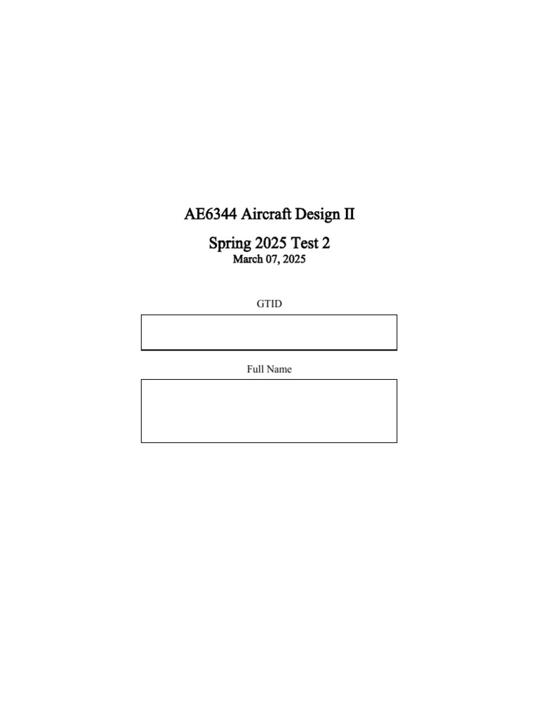 Spring 2025 AE6344 ADII Test2 Answers Sheet 1 | PDF