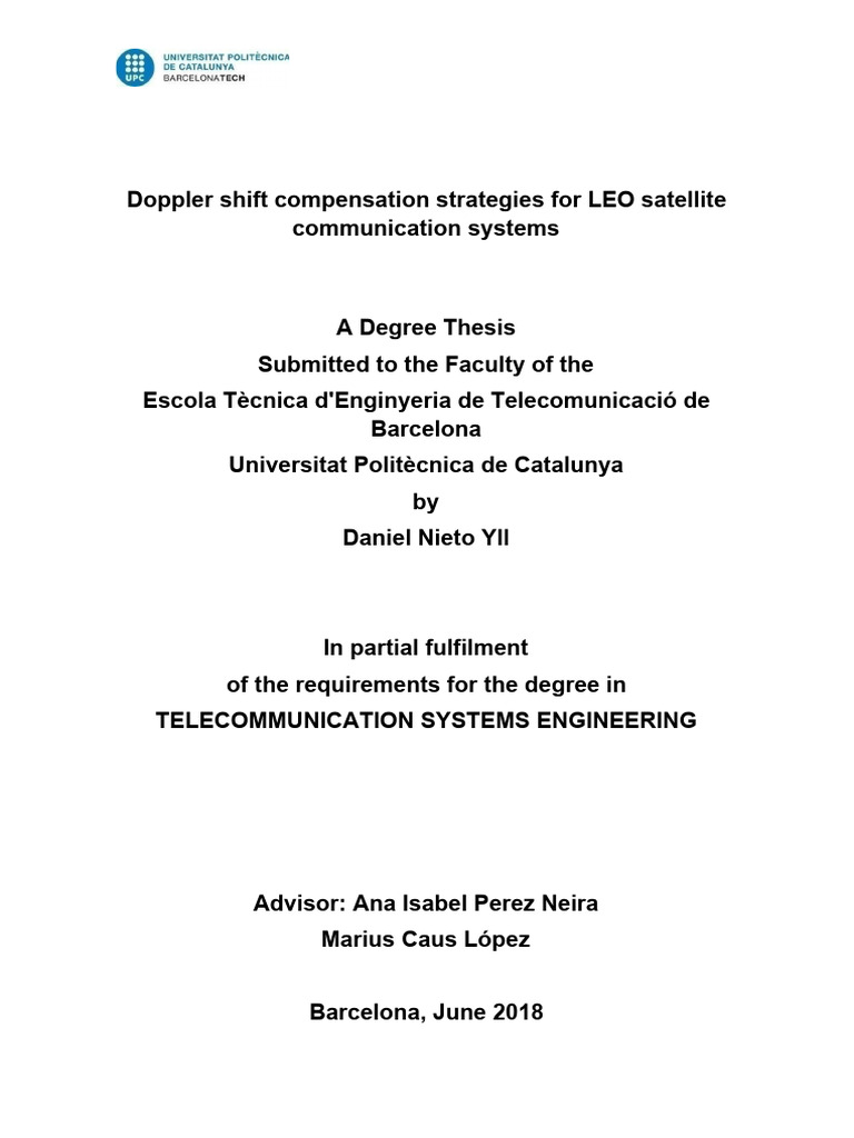 Doppler Compensation in LEO Satellites | PDF | Orthogonal Frequency ...
