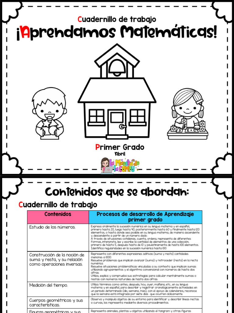 Cuadernillo de Matemáticas Primer Grado | PDF | Sustracción | Pensamiento