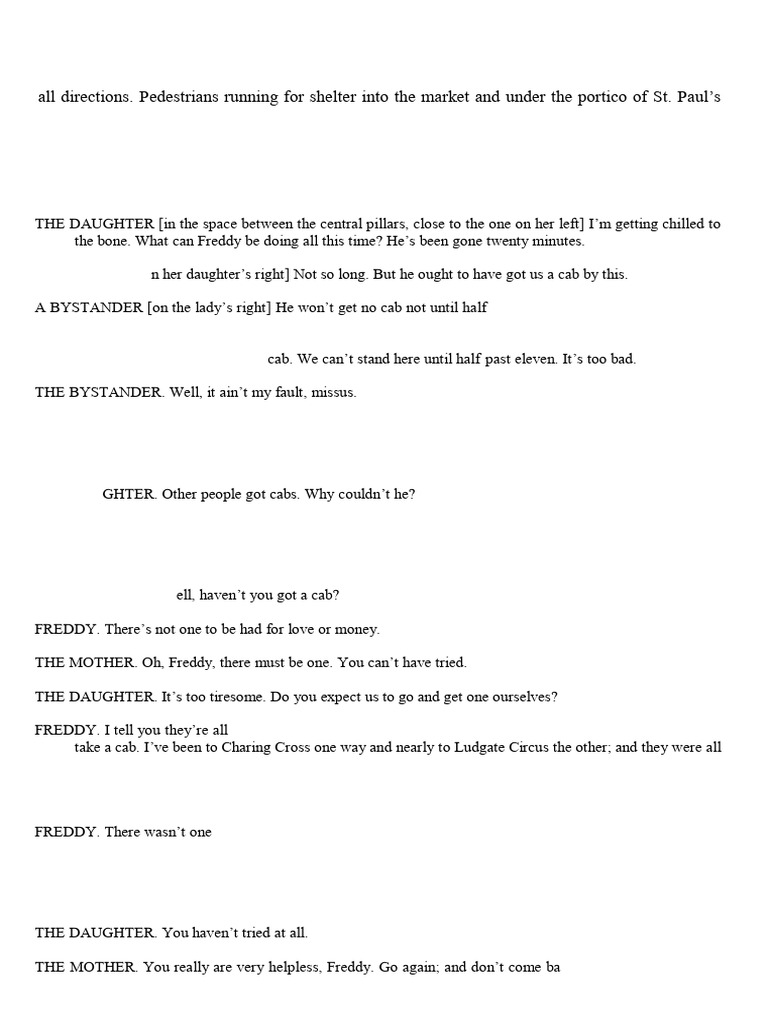 Pygmalion Act 1: Rainy Encounters | PDF | Pygmalion (Play)