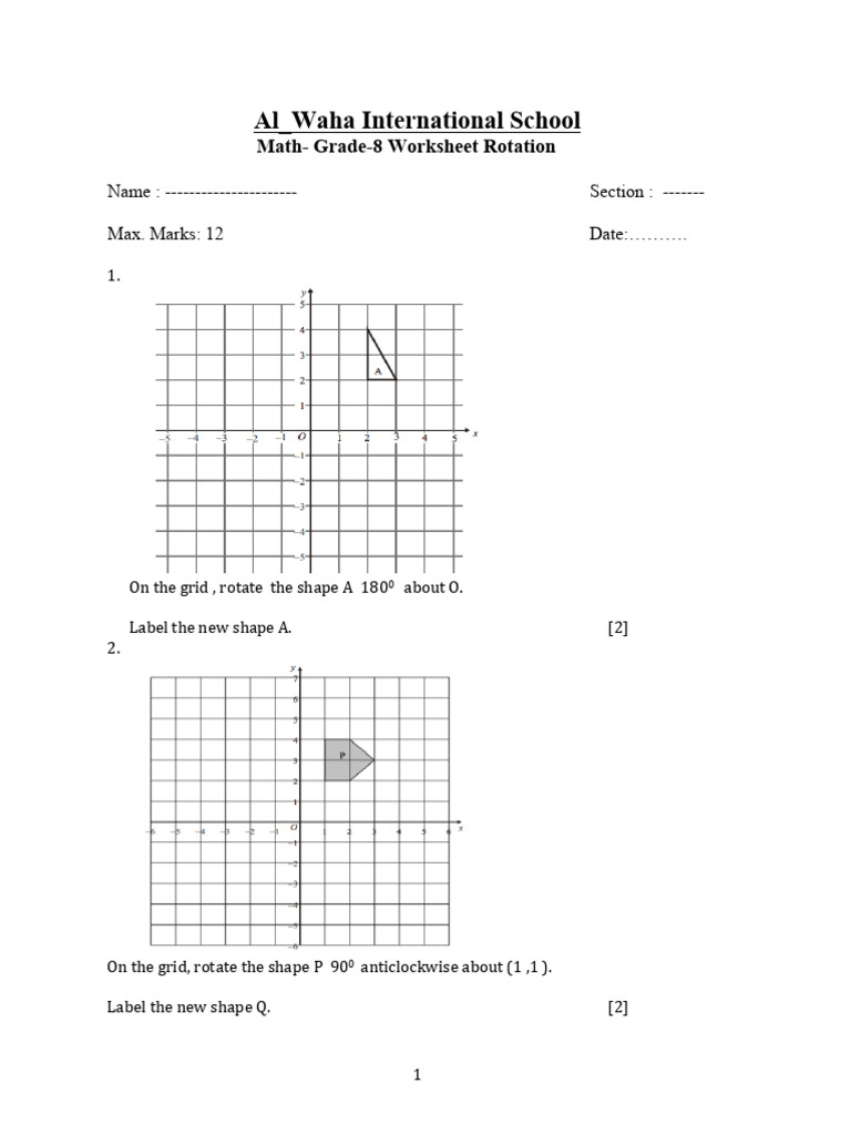 Worksheet Rotation | PDF