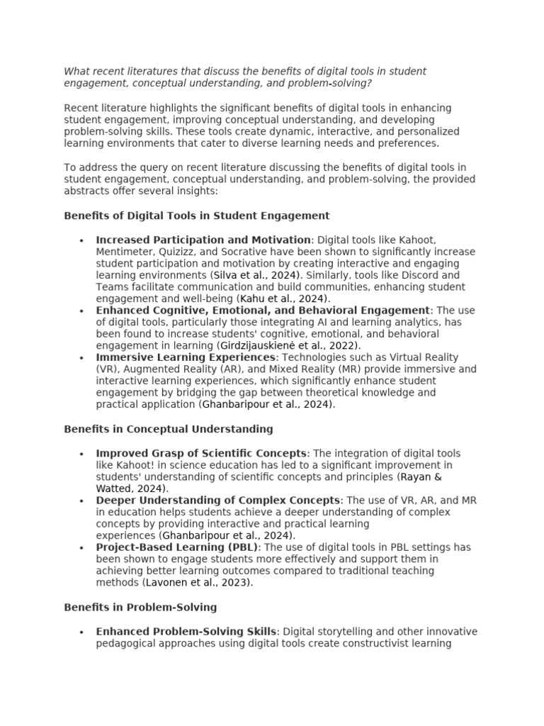 Enhancing Student Engagement with Digital Tools | PDF | Learning ...