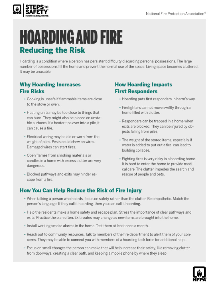 Hording Fire Risks and Safety Solutions | PDF | Fires | Firefighter