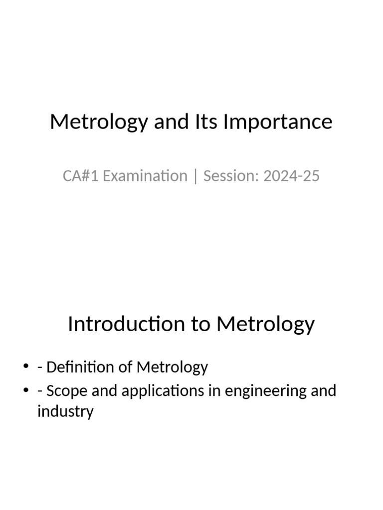 Metrology Presentation | PDF