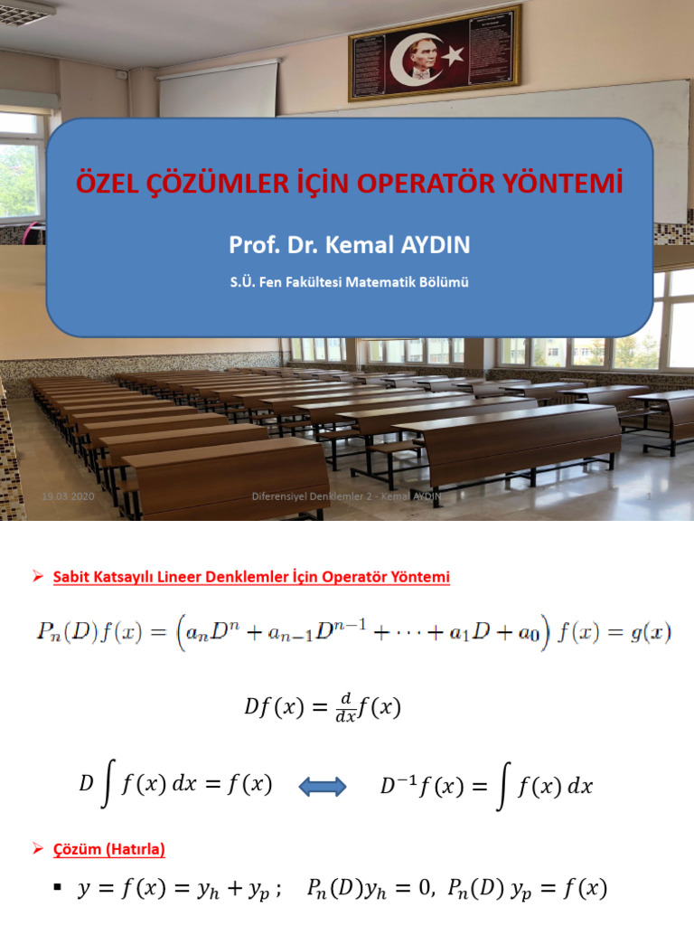6.2. Özel Çözümler İçin Operatör Yöntemi | PDF