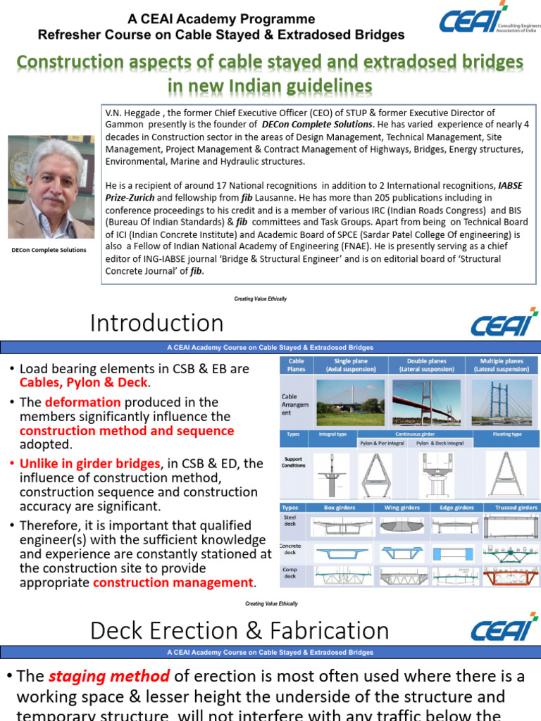 Cable Stayed & Extradosed Bridges Guide | PDF | Crane (Machine) | Bridge