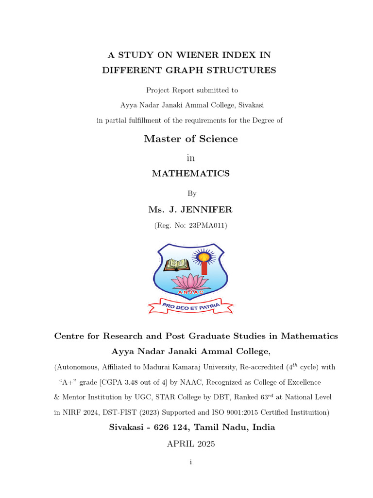 Wiener Index in Graph Structures | PDF | Vertex (Graph Theory ...