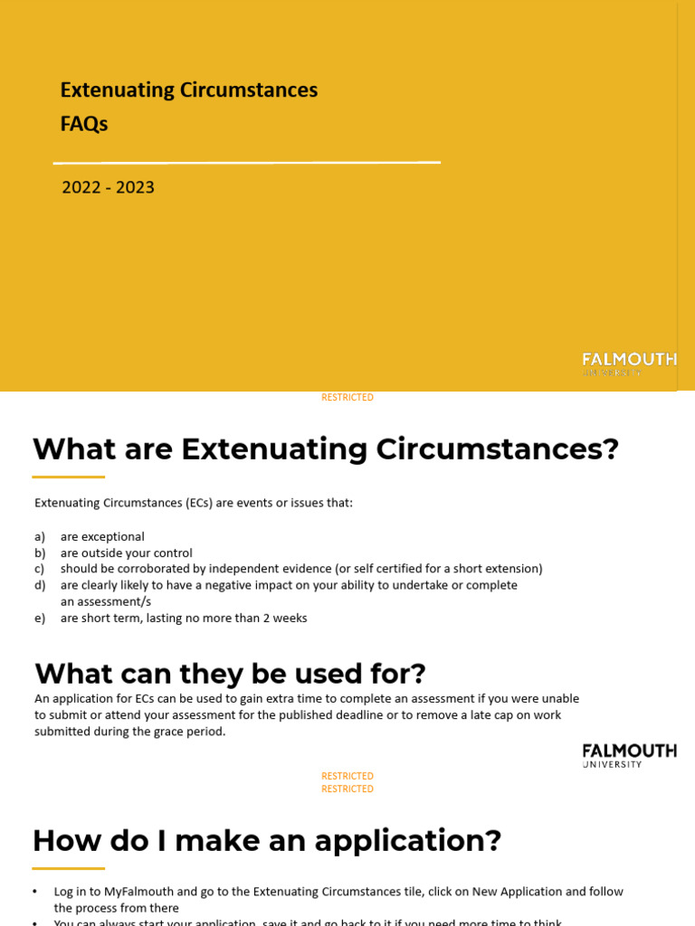 Extenuating Circumstances Guide 2022-2023 | PDF