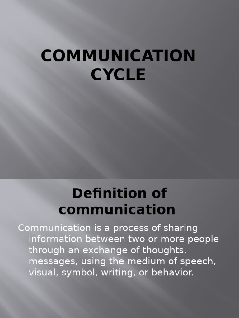 Communication Cycle Anshumanm | PDF