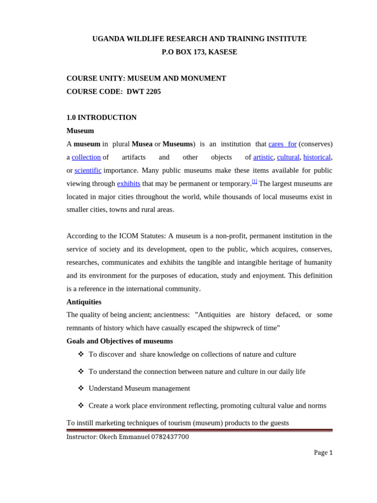 Museum and Monument Notes 2 | PDF | Museum | Museology