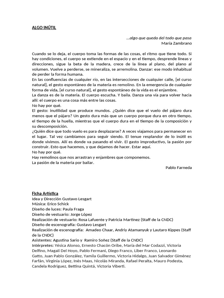 ALGO INÚTIL 2023 - Guillermo Brutto | PDF | Entretenimiento | Las artes ...