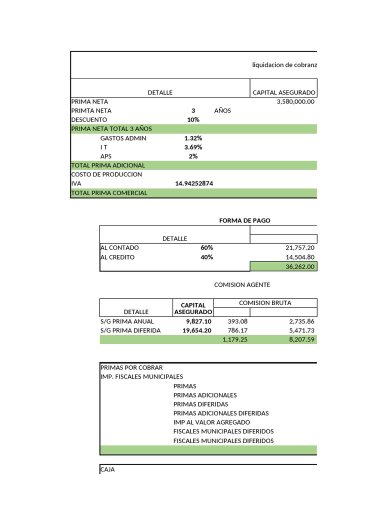 Liquidación de Cobranza y Comisiones | PDF | Economias | Servicios ...