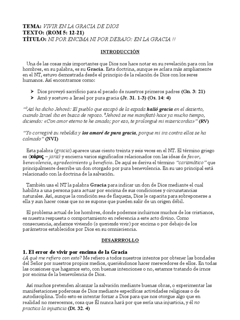 Vivir en La Gracia de Dios | PDF | Gracia divina | Cristo (título)
