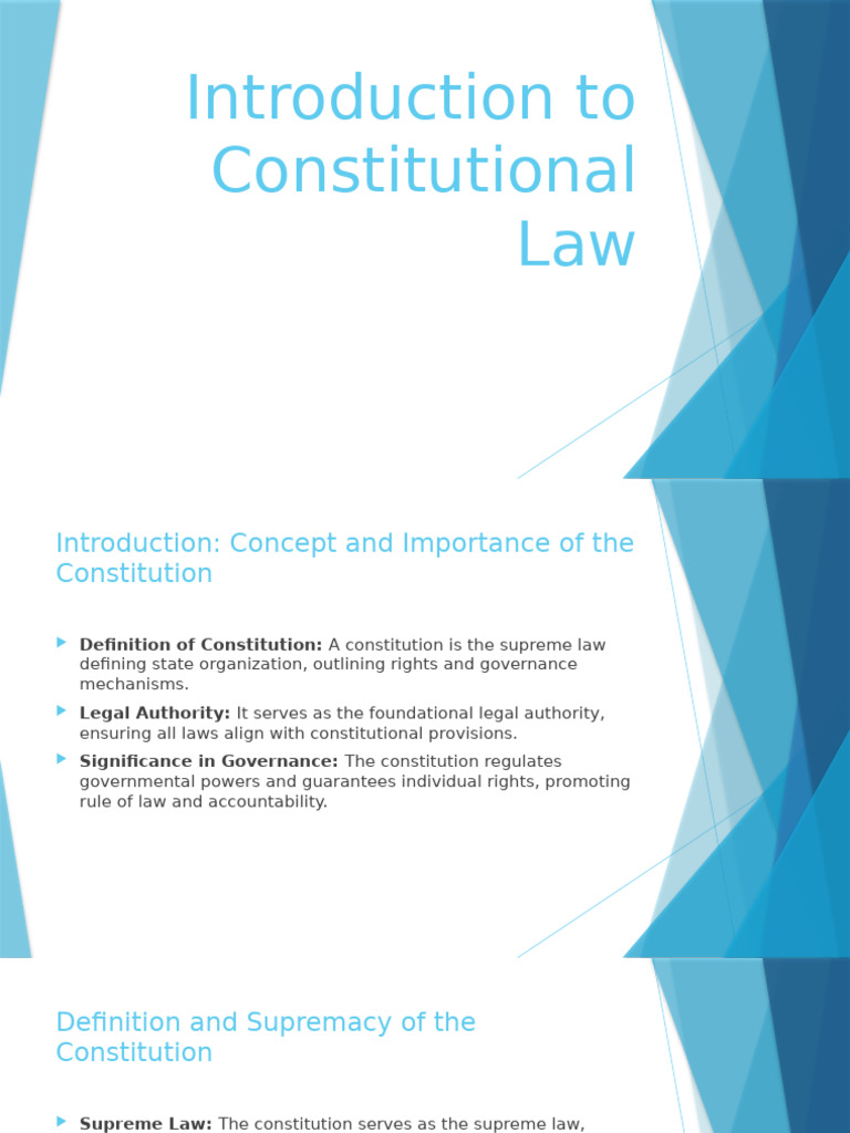 Introduction To Constitutional Law Pdf Constitution State Polity