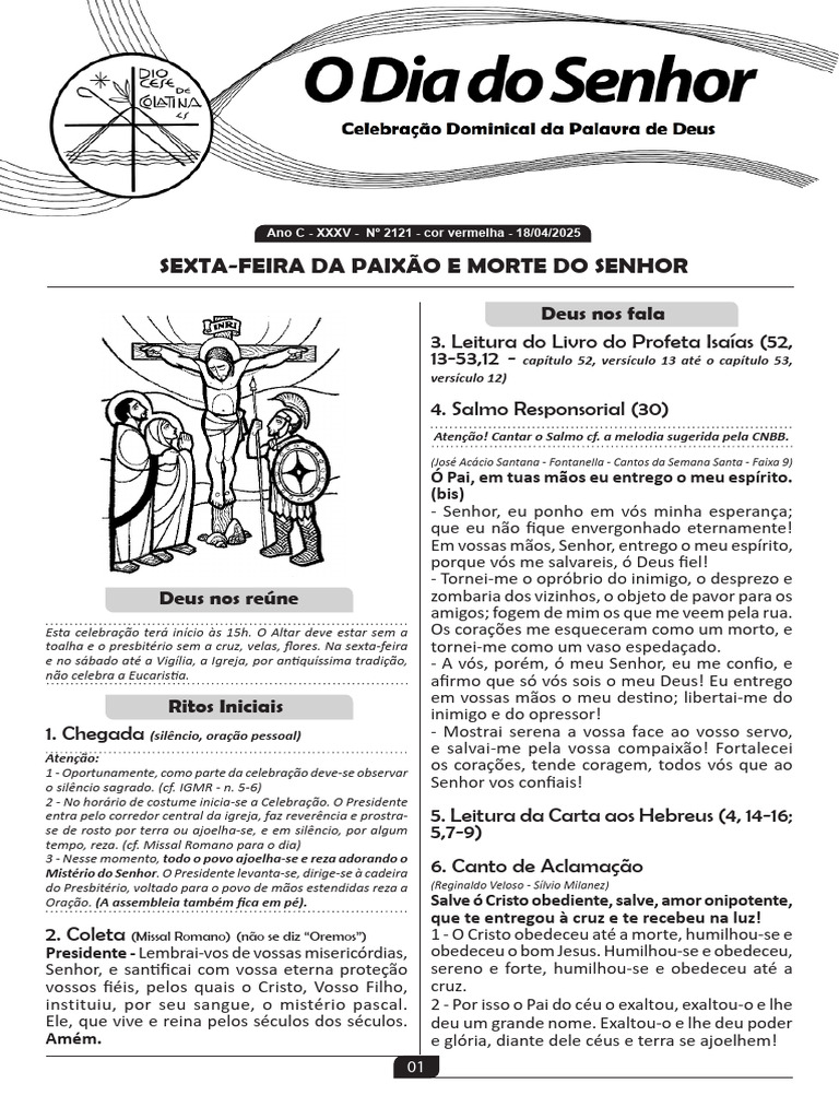 Liturgia da Sexta-feira da Paixão 2025 | PDF | Jesus | Eucaristia