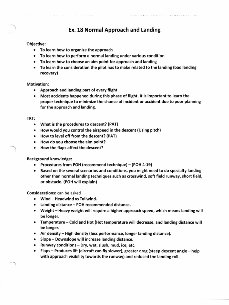 Normal Approach and Landing Techniques | PDF | Aircraft | Aerospace