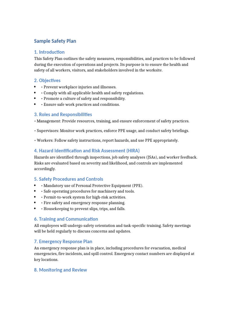 Comprehensive Workplace Safety Plan | PDF