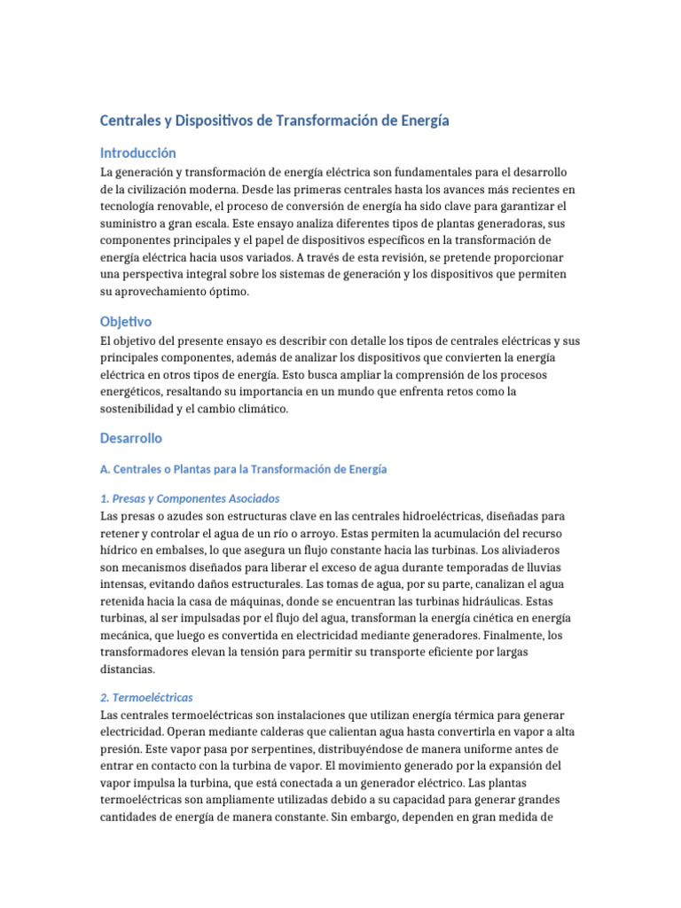 Centrales y Dispositivos Energia Extendido | PDF | Energía solar ...