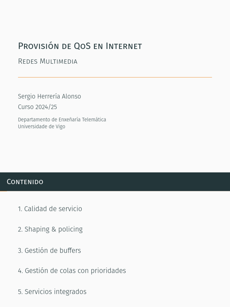 Provisión de QoS en Redes Multimedia | PDF | Calidad de servicio | Red ...