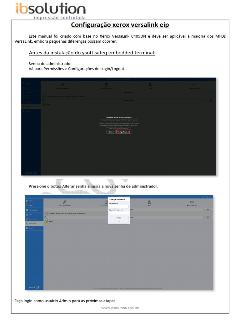 Configuração do Xerox VersaLink EIP | PDF | Rede mundial de ...