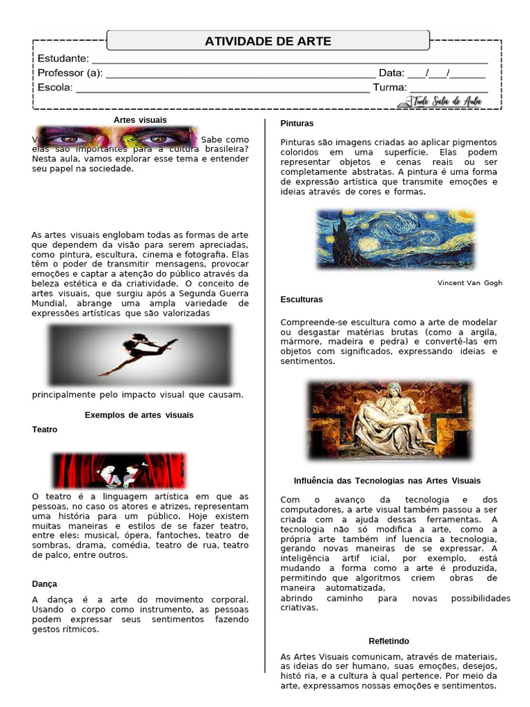 Importância das Artes Visuais na Cultura | PDF | Imagem | Pinturas