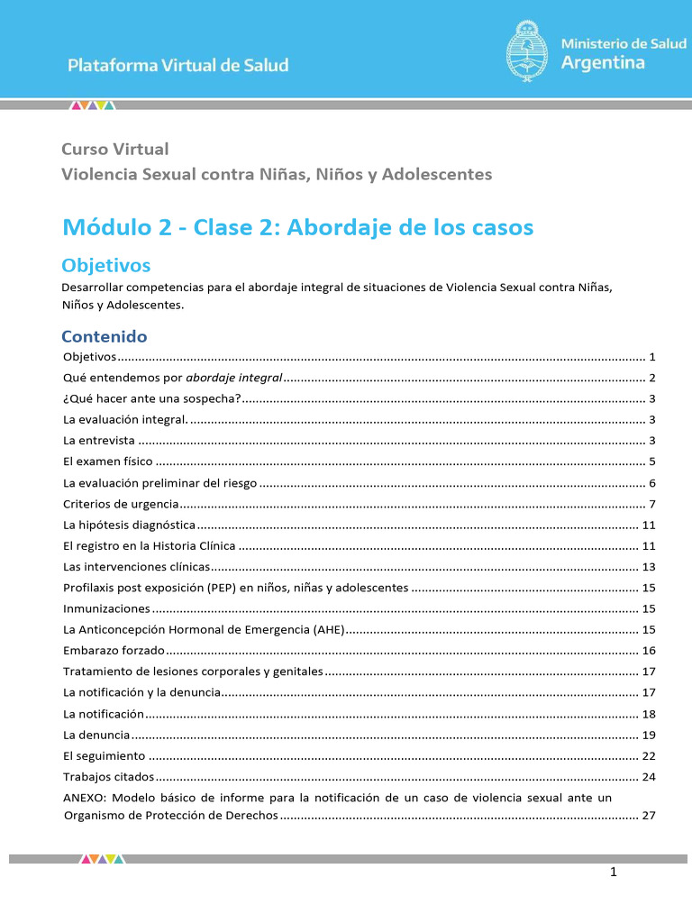 Abordaje Integral de Violencia Sexual Infantil | PDF | Violación | Aborto