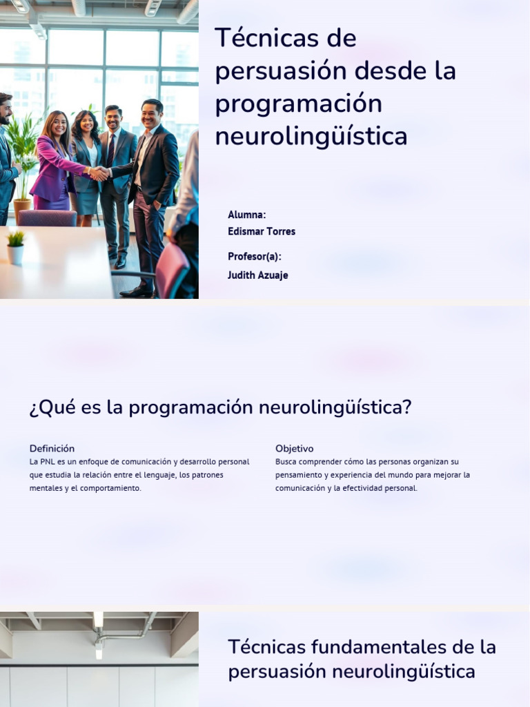 Técnicas de Persuasión en PNL | PDF | Programación neurolingüistica ...