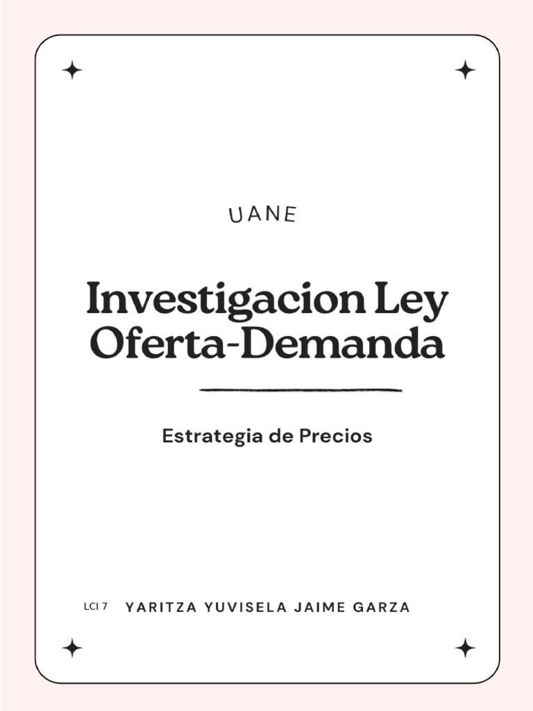 Ley de la Demanda y Oferta en Economía | PDF | Oferta (economía ...
