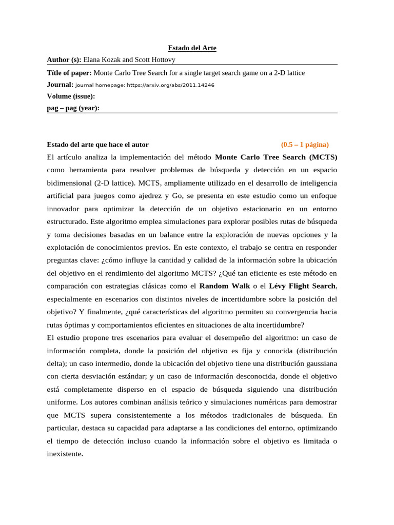 Monte Carlo Tree Search (MCTS) | PDF | Matemáticas Aplicadas