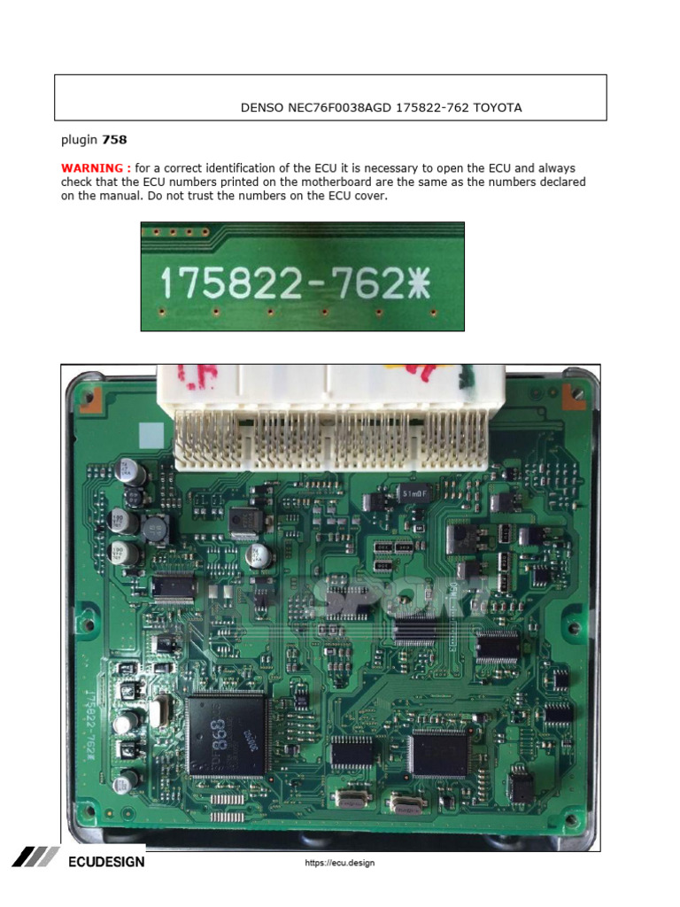 花押のはなし Denso ECU Pinout for Toyota 175822-762 | PDF | Electrical