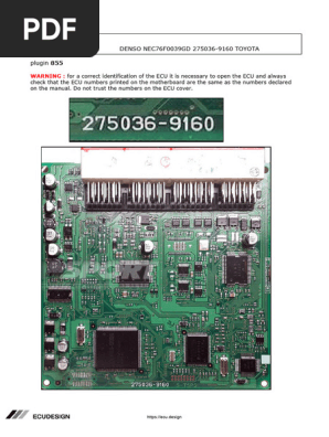 Denso ECU Pinout Guide for Toyota 275036 | PDF