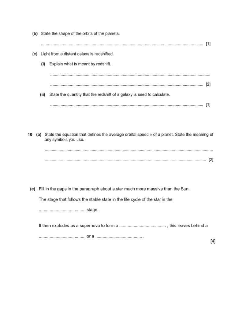 Space Physics Revision | PDF