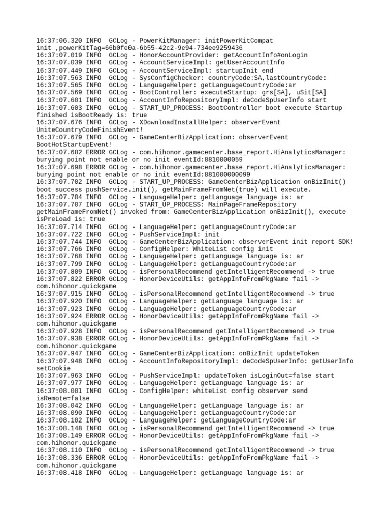 Game Center Startup Log Analysis | PDF | Network Architecture | World ...
