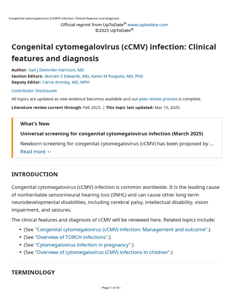 Congenital Cytomegalovirus Ccmv – PSINRK