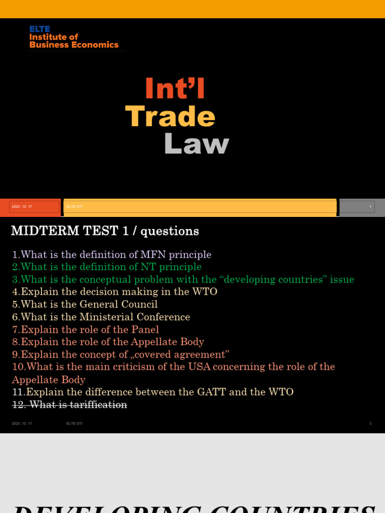 Key Concepts in International Trade Law | PDF | World Trade ...