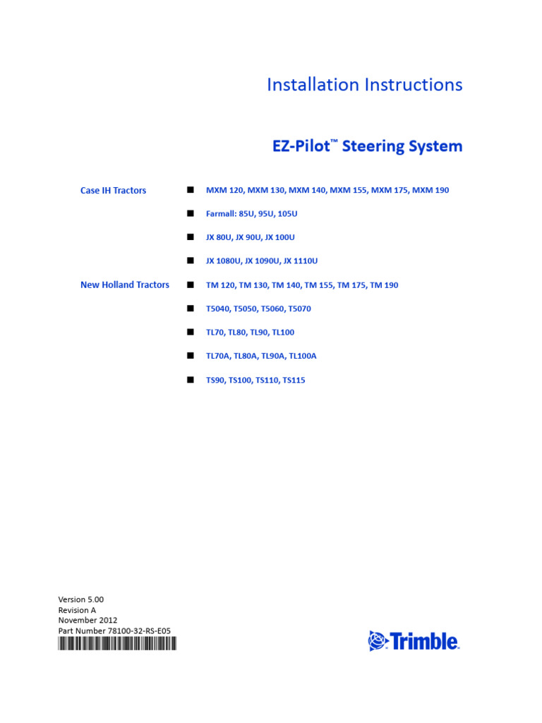 Installation Instructions: EZ-Pilot Steering System | PDF | Screw | Nut ...