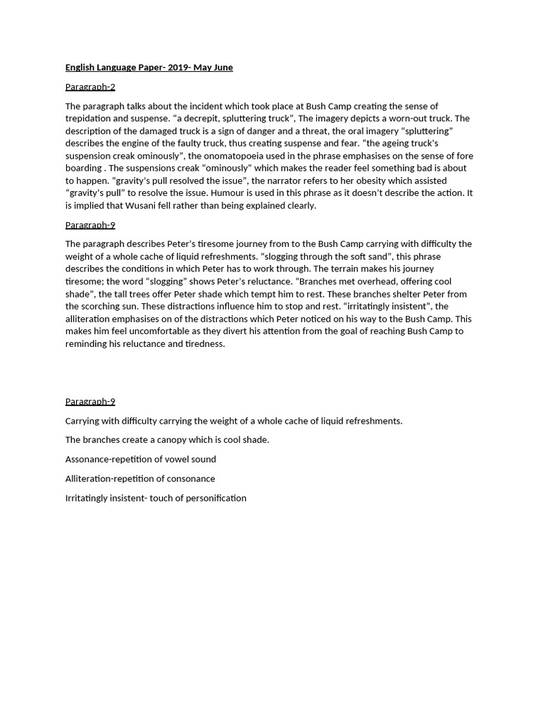 English Language Paper Analysis 2019 | PDF