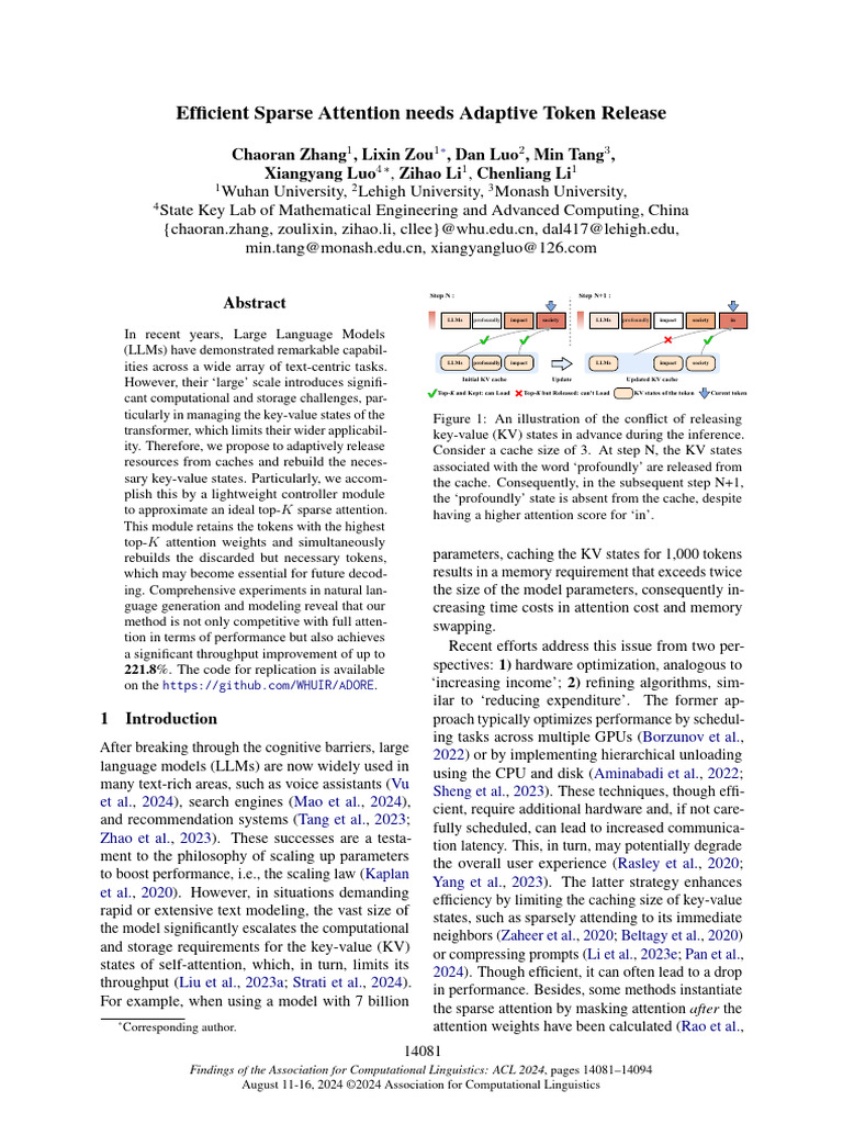 Adaptive Token Release for Sparse Attention | PDF | Computer ...