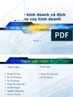 Cho vay kinh doanh và định giá cho vay kinh doanh (nhóm 7)