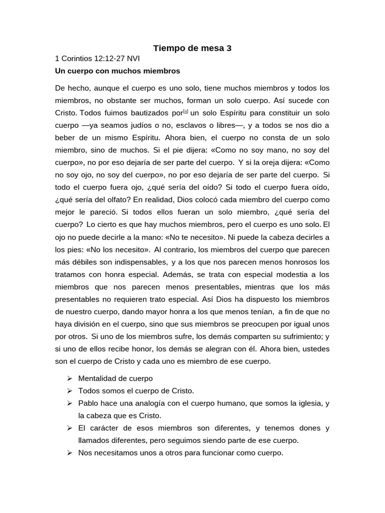 La unidad del cuerpo de Cristo en la iglesia | PDF | Cristo (título ...