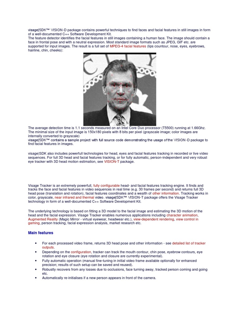 Visage | PDF | 3 D Modeling | Application Programming Interface