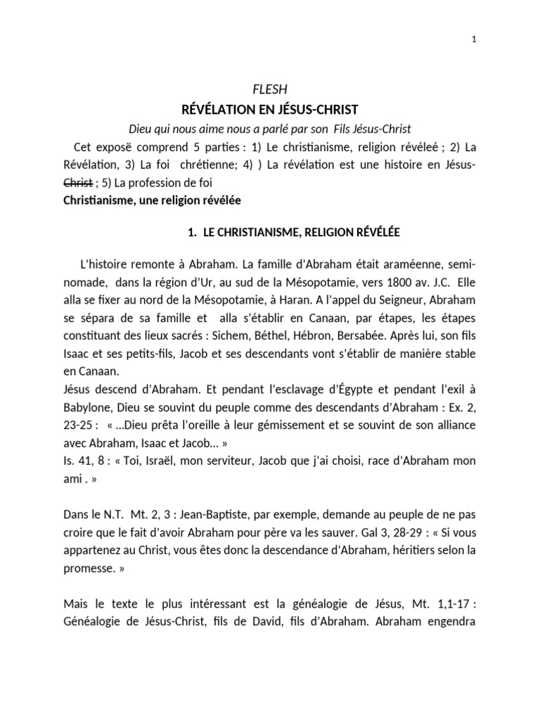 Révélation et foi en Jésus-Christ | PDF | Abraham | Jésus