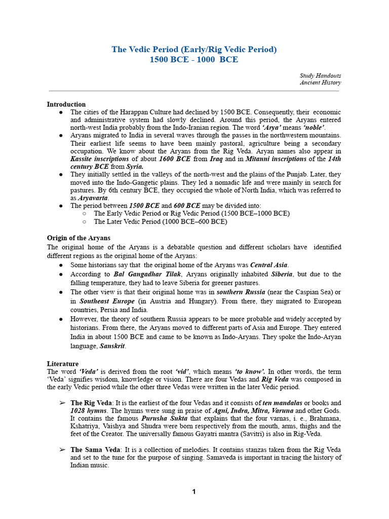 Early Vedic Period: Society and Warfare | PDF | Vedas | Hindu Literature