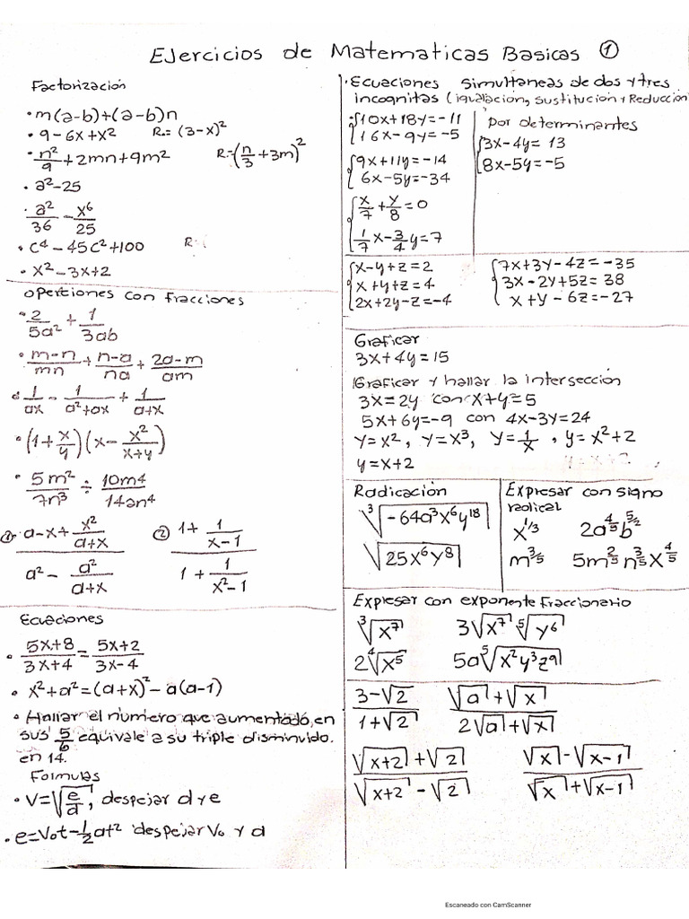 Ejercicios Matematicas Basicas | PDF